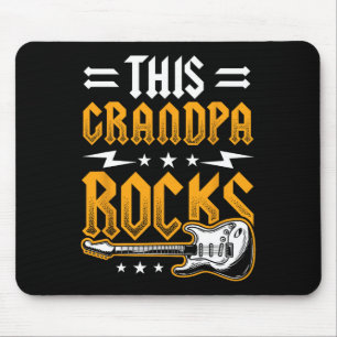 Grandpa Rocks Dad Guitar Mouse Pad