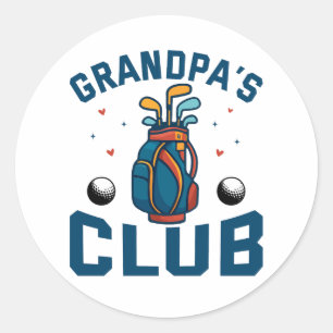 Grandpa’s Golf Club Gift Funny Classic Round Sticker