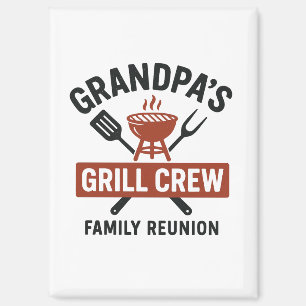 Grandpa’s Grill Crew Family BBQ Reunion Shirt Magnet