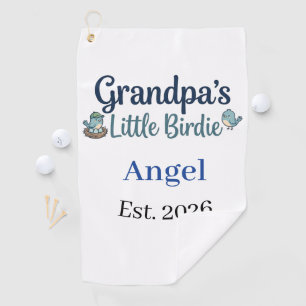 Grandpa’s Little Birdie Baby Keepsake Golf Ball Towel