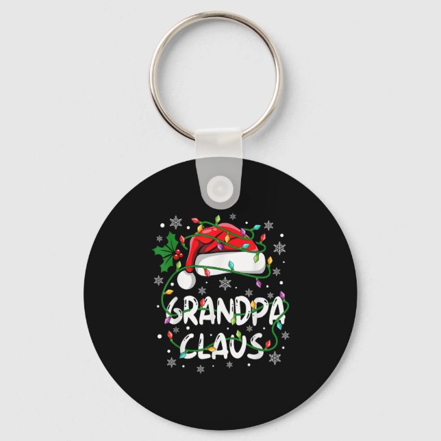 Grandpa Santa Claus Family Christmas Squad Crew Ma Keychain (Front)