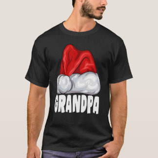 Grandpa Santa Hat Christmas Pajama Matching Famil T-Shirt