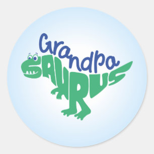 Grandpa Saurus Graphic Classic Round Sticker