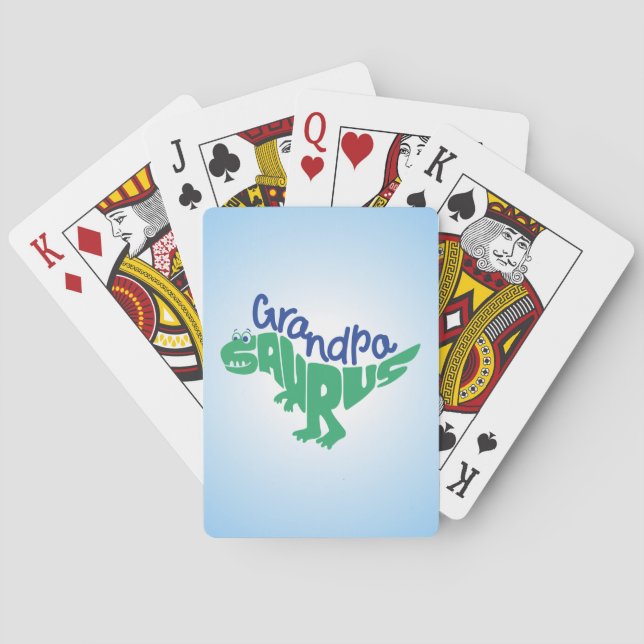 Grandpa Saurus Graphic Playing Cards (Back)