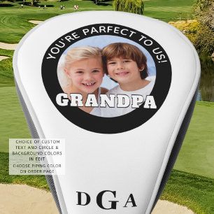 Grandpa Saying Photo Monogram Custom Colours Golf Head Cover