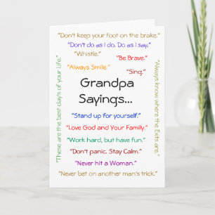 "Grandpa Sayings..." card