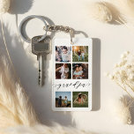 Grandpa Script | Grandchildren Photo Grid Collage Keychain<br><div class="desc">A special and memorable photo collage keychain gift for grandpa. The design features a six photo collage layout to display six of your own special photos. "Grandpa" is designed in stylish black script calligraphy. Send a memorable and special gift to your grandpa that he'll cherish. Note: colours can be changed...</div>