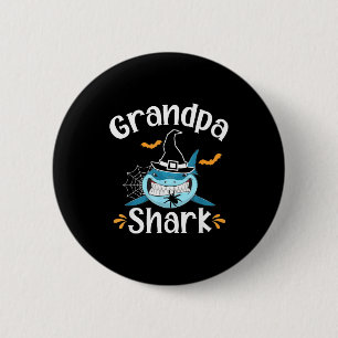 Grandpa Shark Funny Halloween Grandpa Announcement 2 Inch Round Button