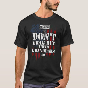 Grandpa Soldiers Don't Brag But Their Granddads  V T-Shirt