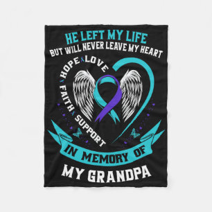 Grandpa Suicide Awareness Prevention Memorial Grap Fleece Blanket