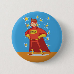 Grandpa Superhero on Father's Day 2 Inch Round Button
