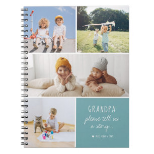 Grandpa Tell Us A Story Photo Collage Notebook