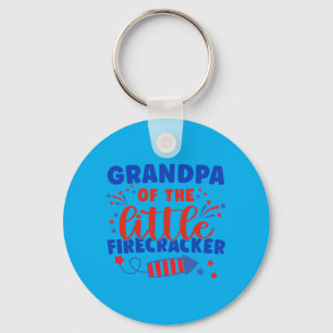 Grandpa The Little Fireer 4th Of July Birthday Keychain