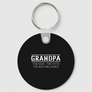 Grandpa The Man The Bad Influence Gift Keychain