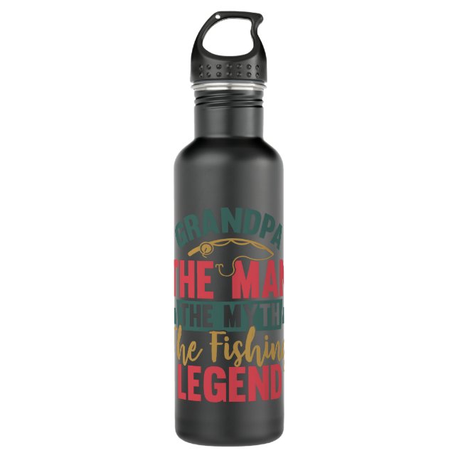 Grandpa - The Man, The Myth, The Fishing Legend 710 Ml Water Bottle (Front)