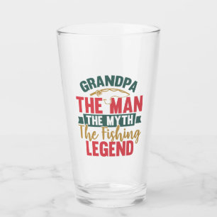 Grandpa - The Man, The Myth, The Fishing Legend Glass