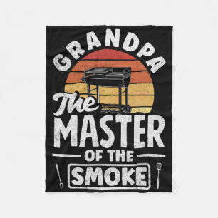 Grandpa The Master Of Smoke Father's Day Bbq  Fleece Blanket