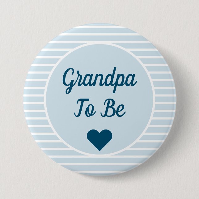 Grandpa To Be Baby Shower Button (Front)