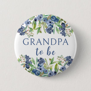 Grandpa to be blueberry baby shower button