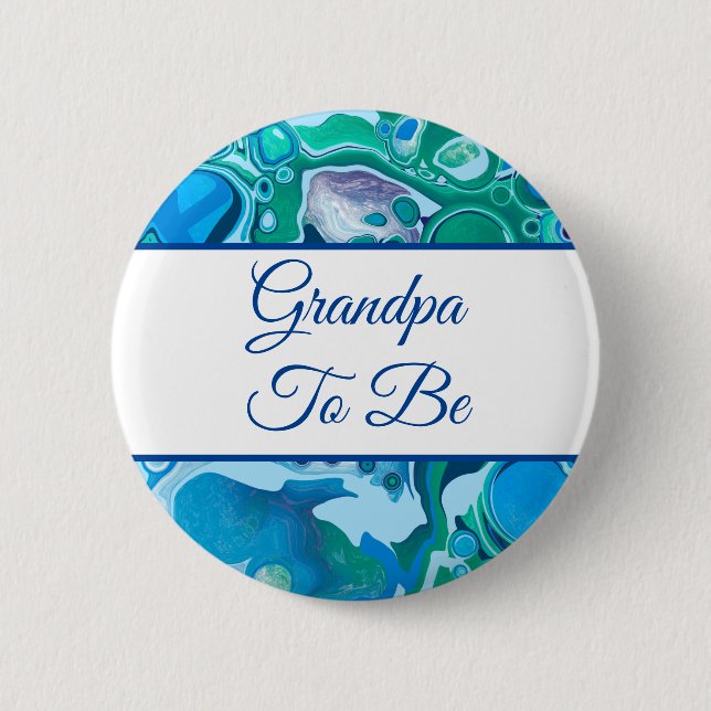 Grandpa To Be | Boy's Baby Shower   2 Inch Round Button (Front)