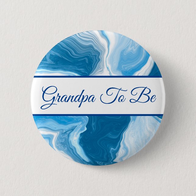 Grandpa To Be | Boy's Baby Shower  2 Inch Round Button (Front)