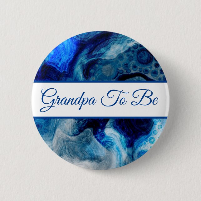 Grandpa To Be | Boy's Baby Shower  Button (Front)