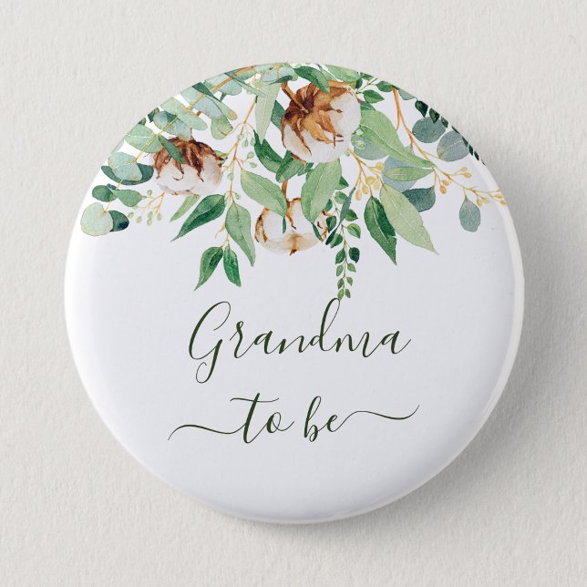 Grandpa To Be Eucalyptus Greenery Grandfather 2 Inch Round Button (Creator Uploaded)