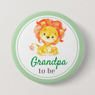 Grandpa to be Grandfather Baby Boy Safari Shower 3 Inch Round Button
