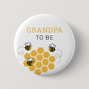 Grandpa To Be Honey Bee Baby Shower 2 Inch Round Button