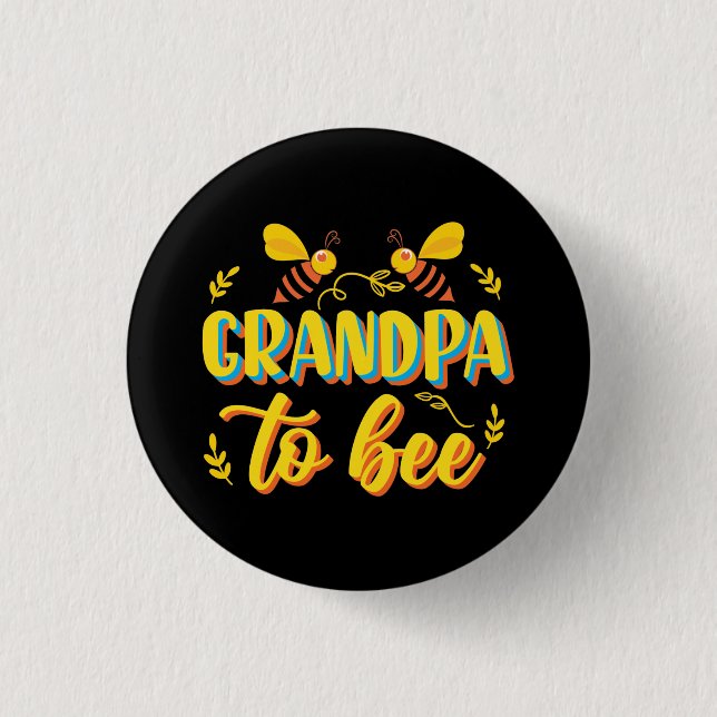 Grandpa To Bee Bumble Bee Baby Shower 1 Inch Round Button (Front)