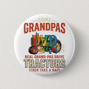 Grandpa Tractor Vintage Farm Nap Shirt Design_1 2 Inch Round Button