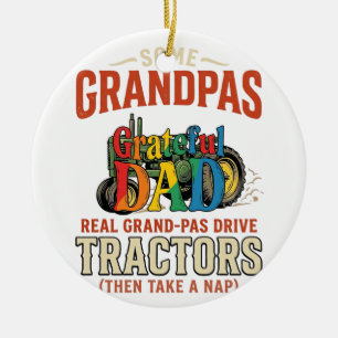 Grandpa Tractor Vintage Farm Nap Shirt Design_1 Ceramic Ornament