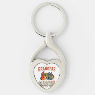 Grandpa Tractor Vintage Farm Nap Shirt Design_1 Keychain