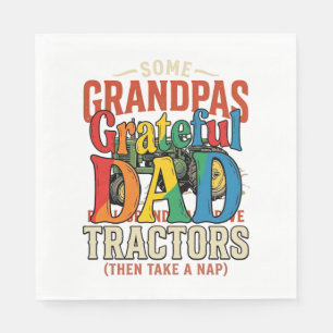 Grandpa Tractor Vintage Farm Nap Shirt Design_1 Napkin