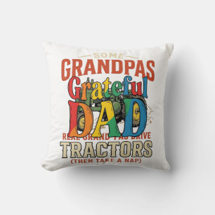 Grandpa Tractor Vintage Farm Nap Shirt Design_1 Throw Pillow