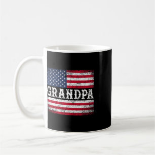 Grandpa Vintage Usa Flag Patriotic 4th Of July Coffee Mug