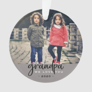 Grandpa We Love You Christmas Photo Ornament