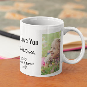 Grandpa We Love You Personalized Photos Coffee Mug