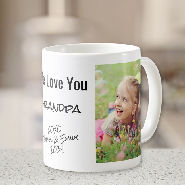 Grandpa We Love You Personalized Photos Coffee Mug (Creator Uploaded)