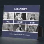 Grandpa We love You Photo Collage Black and White Plaque<br><div class="desc">Grandpa We love you Photo Collage.  6 photos.  Customize.  Black and White Filter.</div>