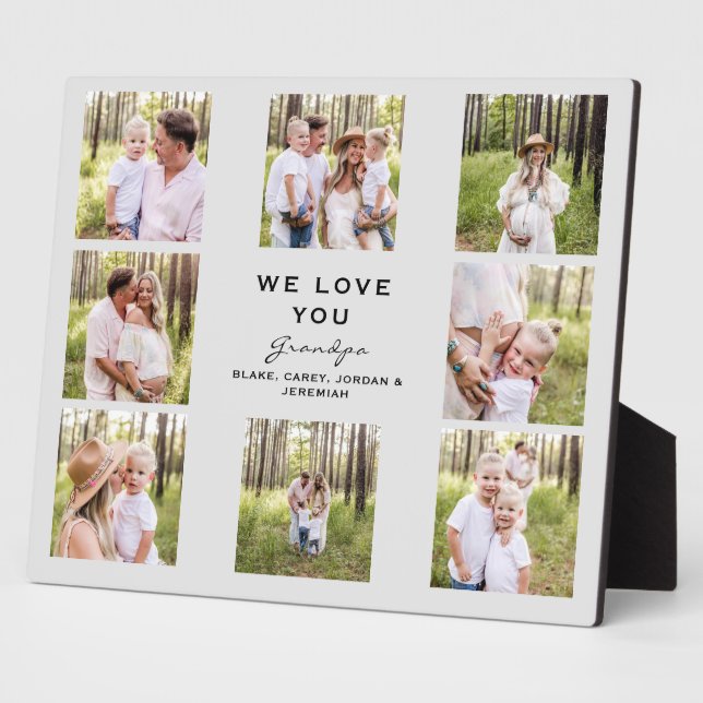 Grandpa We love You Photo Collage Plaque (Side)