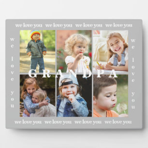 Grandpa We love you six photo collage  Plaque