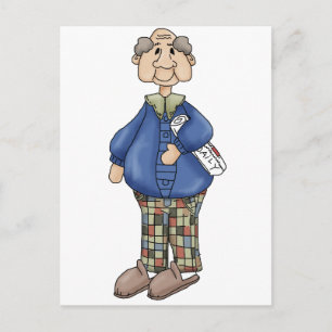 Grandpa with Newspaper Design Postcard