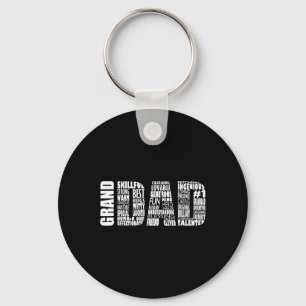 Grandpa Word Cloud Fathers Day Gift Keychain