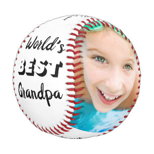 Grandpa World's Best Personalized Photos Baseball