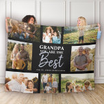 Grandpa You are the Best Modern Photo Collage Fleece Blanket<br><div class="desc">Grandpa you are the Best! Modern photo collage with space for 8 family pictures surrounding trendy script typography with your personalized names make for a unique keepsake gift!</div>