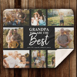 Grandpa You are the Best Modern Photo Collage Sherpa Blanket<br><div class="desc">Grandpa you are the Best! Modern photo collage with space for 8 family pictures surrounding trendy script typography with your personalized names make for a unique keepsake gift!</div>