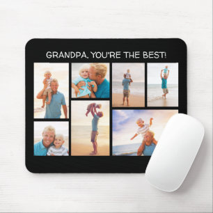 Grandpa You're the Best 7 Photo Collage Grandchild Mouse Pad