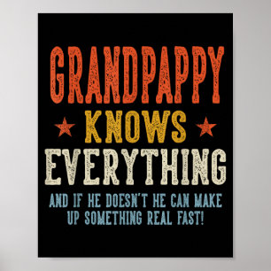Grandpappy knows everything father's day retro poster