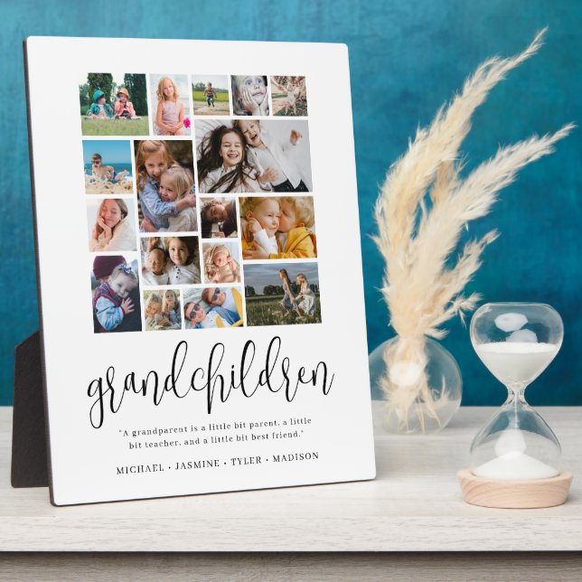 Grandparent Gift Grandchildren Photo Collage Plaqu Plaque (Side)